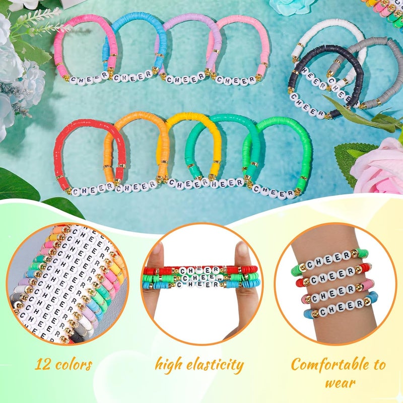 LUYI 32 Pcs Preppy Jewelry Bracelets for Women Clay Bead Colorful Surfer Heishi Bracelet Set Stackable Beaded Friendship Stretch Bracelets Boho Y2K Summer Beach Elastic Layering Bracelets - Image 4